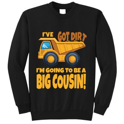 Big Cousin Construction Dump Truck Baby Announcement Sweatshirt