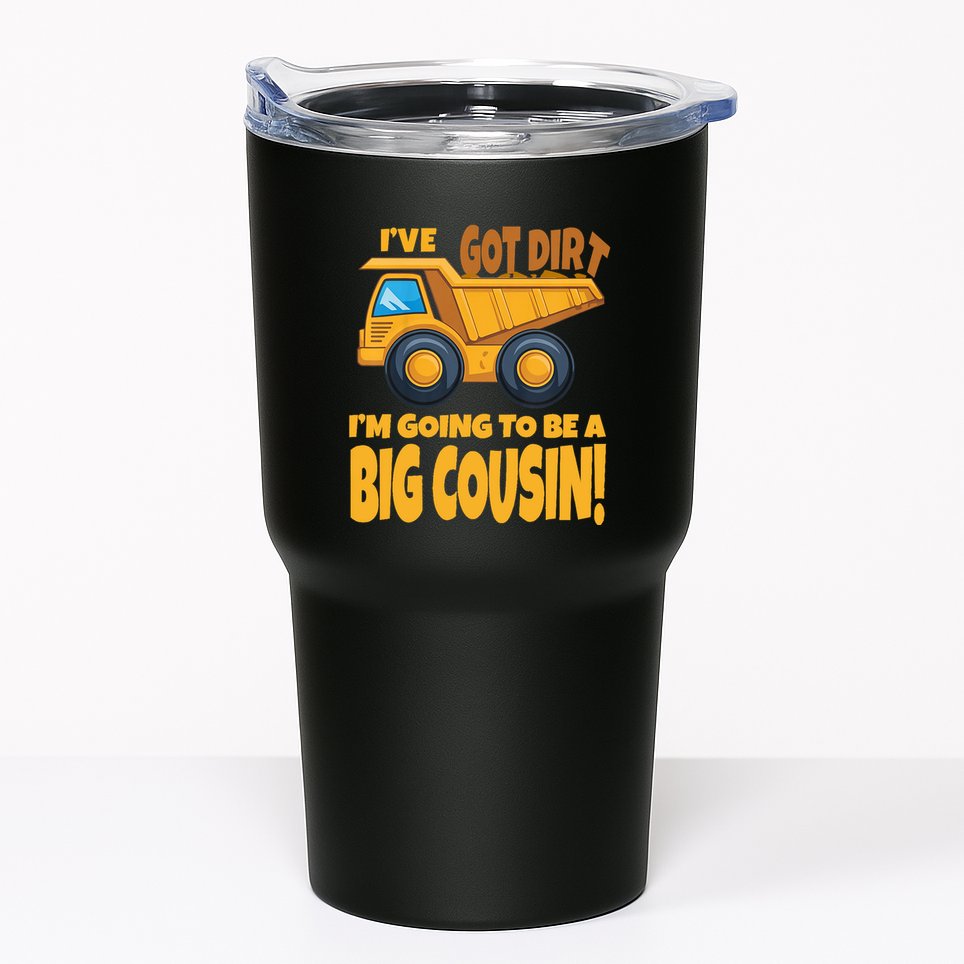 Big Cousin Construction Dump Truck Baby Announcement Tumbler