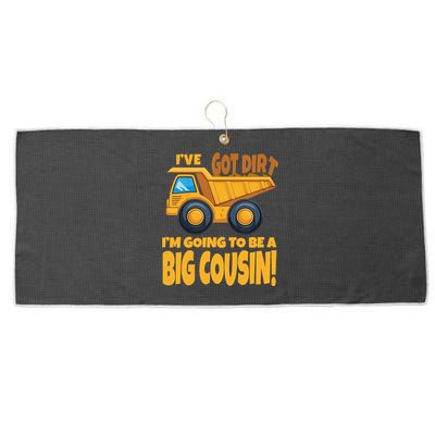 Big Cousin Construction Dump Truck Baby Announcement Large Microfiber Waffle Golf Towel