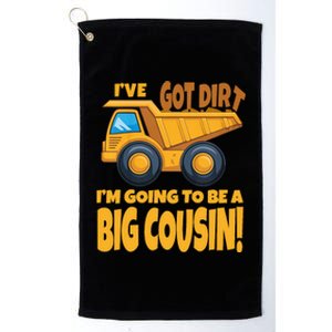 Big Cousin Construction Dump Truck Baby Announcement Platinum Collection Golf Towel