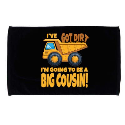 Big Cousin Construction Dump Truck Baby Announcement Microfiber Hand Towel