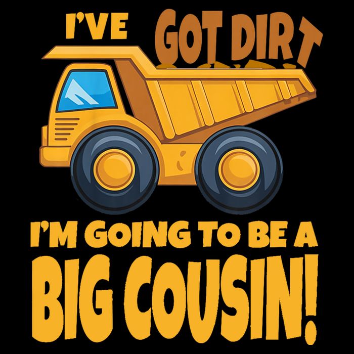 Big Cousin Construction Dump Truck Baby Announcement Womens T-Shirt