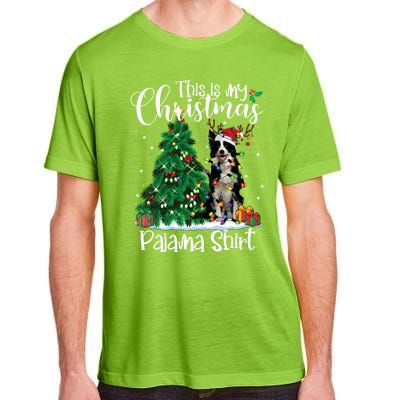 Border Collie Christmas Lights Funny Pajama Dog Lover Xmas Funny Gift Adult ChromaSoft Performance T-Shirt