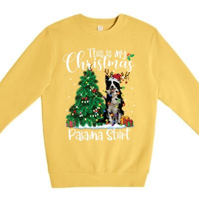 Border Collie Christmas Lights Funny Pajama Dog Lover Xmas Funny Gift Premium Crewneck Sweatshirt