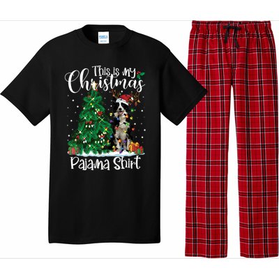 Border Collie Christmas Lights Funny Pajama Dog Lover Xmas Funny Gift Pajama Set