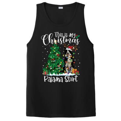 Border Collie Christmas Lights Funny Pajama Dog Lover Xmas Funny Gift PosiCharge Competitor Tank