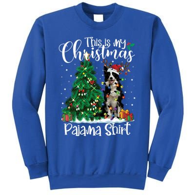 Border Collie Christmas Lights Funny Pajama Dog Lover Xmas Funny Gift Sweatshirt