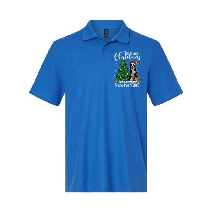 Border Collie Christmas Lights Funny Pajama Dog Lover Xmas Funny Gift Softstyle Adult Sport Polo