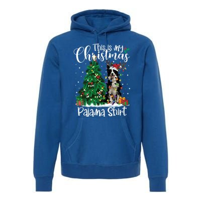 Border Collie Christmas Lights Funny Pajama Dog Lover Xmas Funny Gift Premium Hoodie