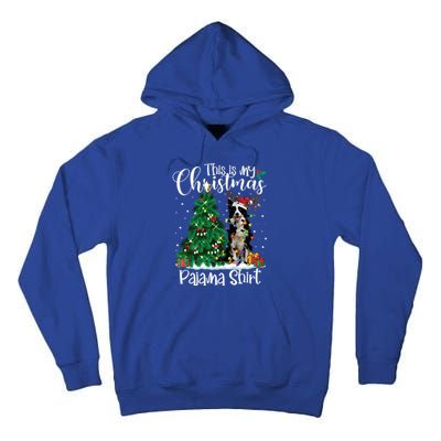 Border Collie Christmas Lights Funny Pajama Dog Lover Xmas Funny Gift Tall Hoodie