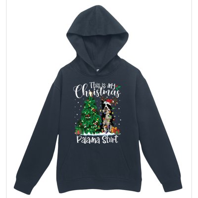 Border Collie Christmas Lights Funny Pajama Dog Lover Xmas Funny Gift Urban Pullover Hoodie