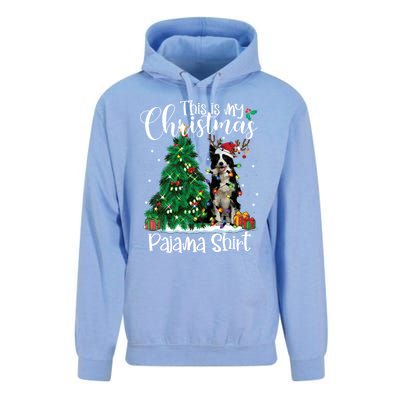 Border Collie Christmas Lights Funny Pajama Dog Lover Xmas Funny Gift Unisex Surf Hoodie