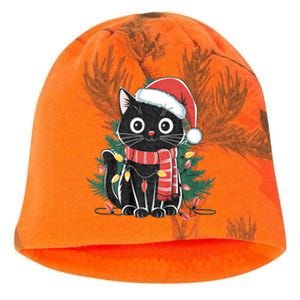 Black Cat Christmas Santa Hat Funny Meowy Cats Kati - Camo Knit Beanie