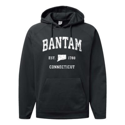 Bantam Connecticut Ct Vintage Athletic Sports Performance Fleece Hoodie