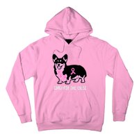 Breast Cancer Corgi For The Cause Pink Ribbon Hoodie