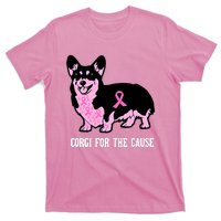 Breast Cancer Corgi For The Cause Pink Ribbon T-Shirt