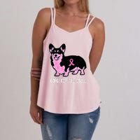 Breast Cancer Corgi For The Cause Pink Ribbon Women's Strappy Tank