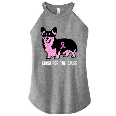 Breast Cancer Corgi For The Cause Pink Ribbon Women's Perfect Tri Rocker Tank