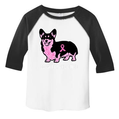 Breast Cancer Corgi For The Cause Pink Ribbon Toddler Fine Jersey T-Shirt