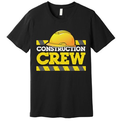 Boy Construction Crew Birthday Party Supplies Group Matching Premium T-Shirt
