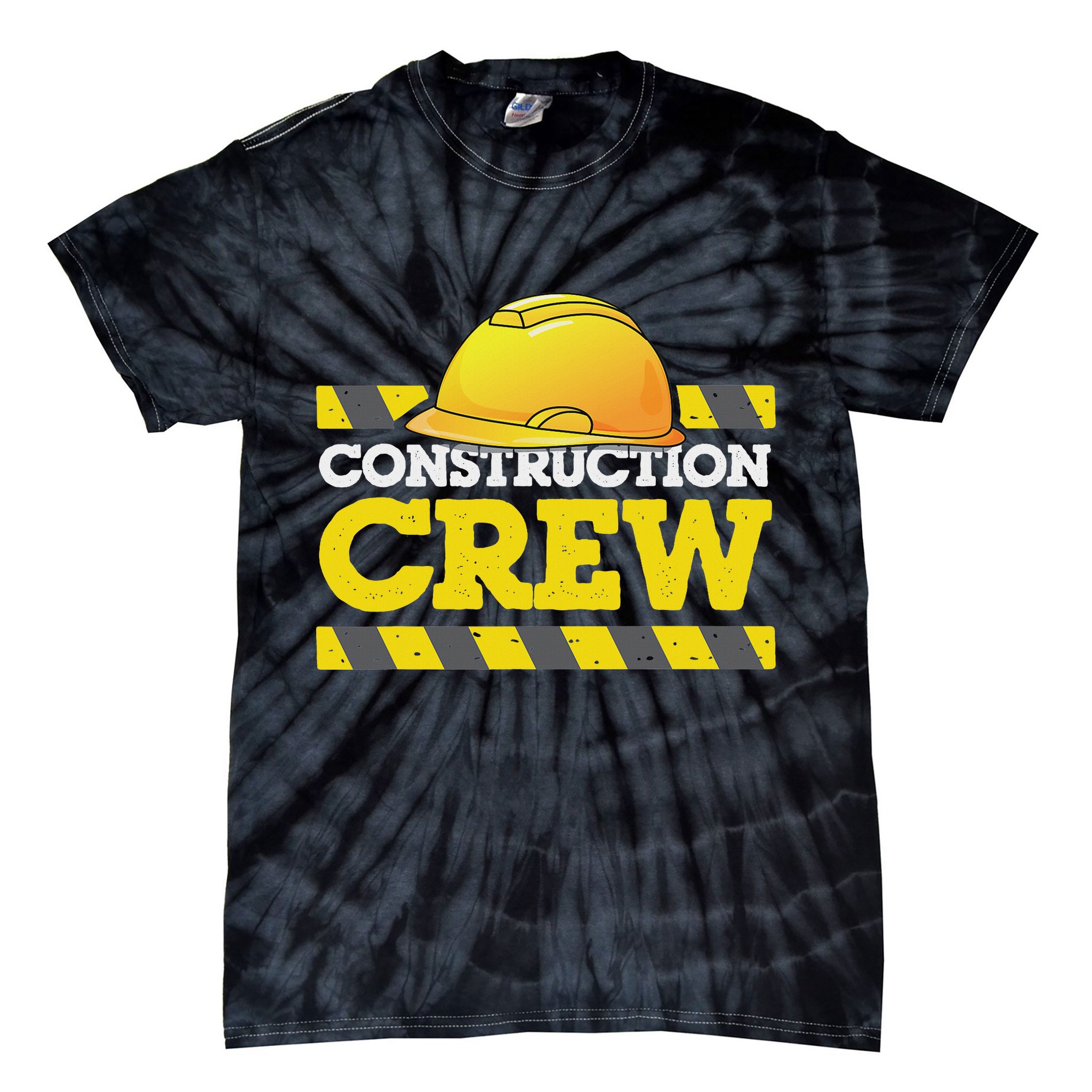 Boy Construction Crew Birthday Party Supplies Group Matching Tie-Dye T-Shirt