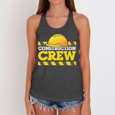 Boy Construction Crew Birthday Party Supplies Group Matching Women's Knotted Racerback Tank