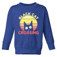 Black Cat Crossing Cute Cat Fan Halloween Gift Toddler Sweatshirt