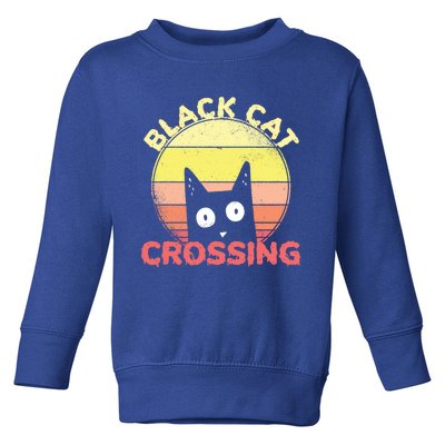 Black Cat Crossing Cute Cat Fan Halloween Gift Toddler Sweatshirt