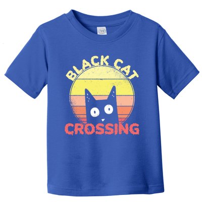 Black Cat Crossing Cute Cat Fan Halloween Gift Toddler T-Shirt