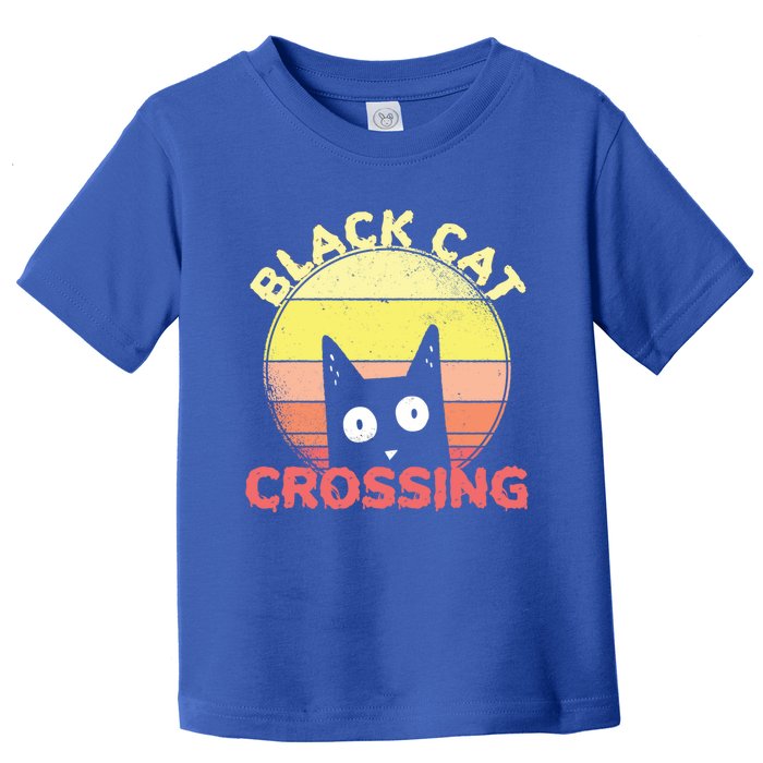 Black Cat Crossing Cute Cat Fan Halloween Gift Toddler T-Shirt