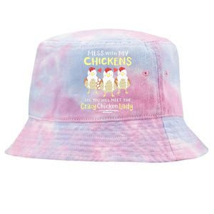 Backyard Crazy Chicken Lady Farmer Tie-Dyed Bucket Hat