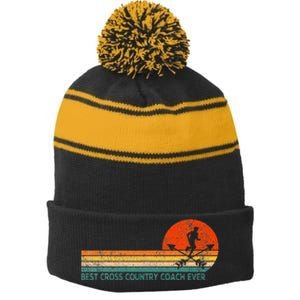 Best Cross Country Coach Cross Country Running Coach Stripe Pom Pom Beanie