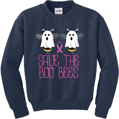 Breast Cancer Cute Halloween Save The Boobees Boo Bees Gift Kids Sweatshirt