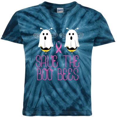 Breast Cancer Cute Halloween Save The Boobees Boo Bees Gift Kids Tie-Dye T-Shirt