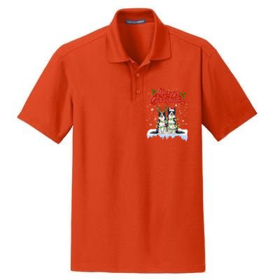 Border Collie Christmas Lights Matching Family Xmas Dog Gift Dry Zone Grid Polo