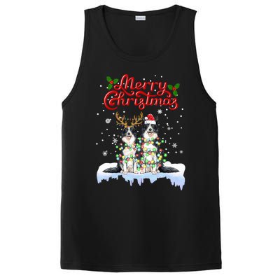 Border Collie Christmas Lights Matching Family Xmas Dog Gift PosiCharge Competitor Tank