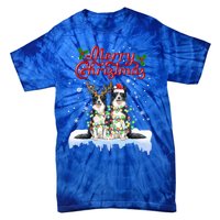 Border Collie Christmas Lights Matching Family Xmas Dog Gift Tie-Dye T-Shirt