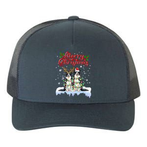 Border Collie Christmas Lights Matching Family Xmas Dog Gift Yupoong Adult 5-Panel Trucker Hat