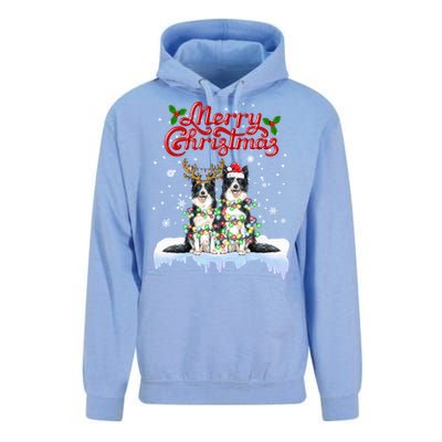 Border Collie Christmas Lights Matching Family Xmas Dog Gift Unisex Surf Hoodie