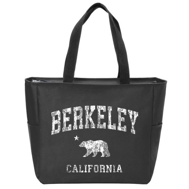 Berkeley California Ca Vintage Distressed Zip Tote Bag