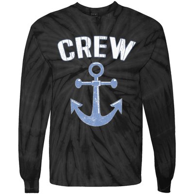 Boating Captain Crew Pontoon Nautical Gift Sailing Anchor Tie-Dye Long Sleeve Shirt