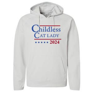 Browbrotherr Childless Cat Lady 2024 Performance Fleece Hoodie