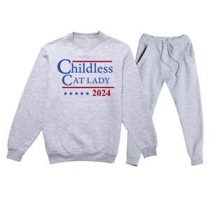 Browbrotherr Childless Cat Lady 2024 Premium Crewneck Sweatsuit Set