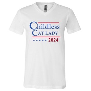 Browbrotherr Childless Cat Lady 2024 V-Neck T-Shirt