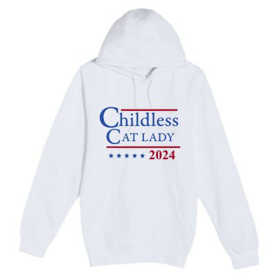 Browbrotherr Childless Cat Lady 2024 Premium Pullover Hoodie