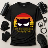 Black Cat Crossing His Path Funny Novelty Gift Cooling Performance Crew T-Shirt