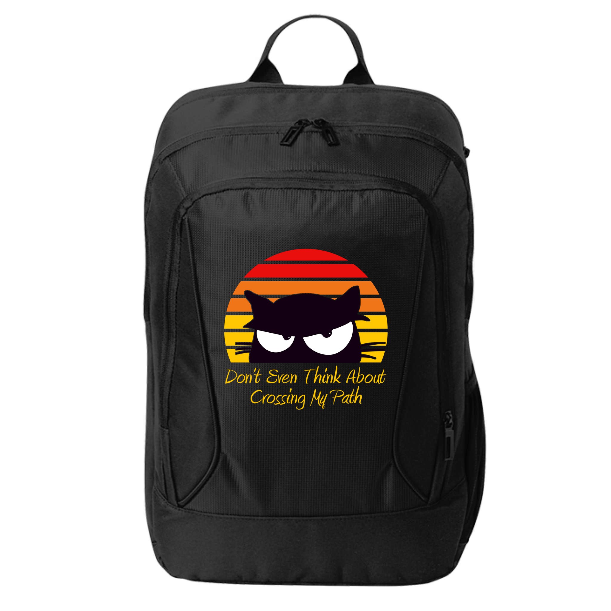 Black Cat Crossing His Path Funny Novelty Gift City Backpack