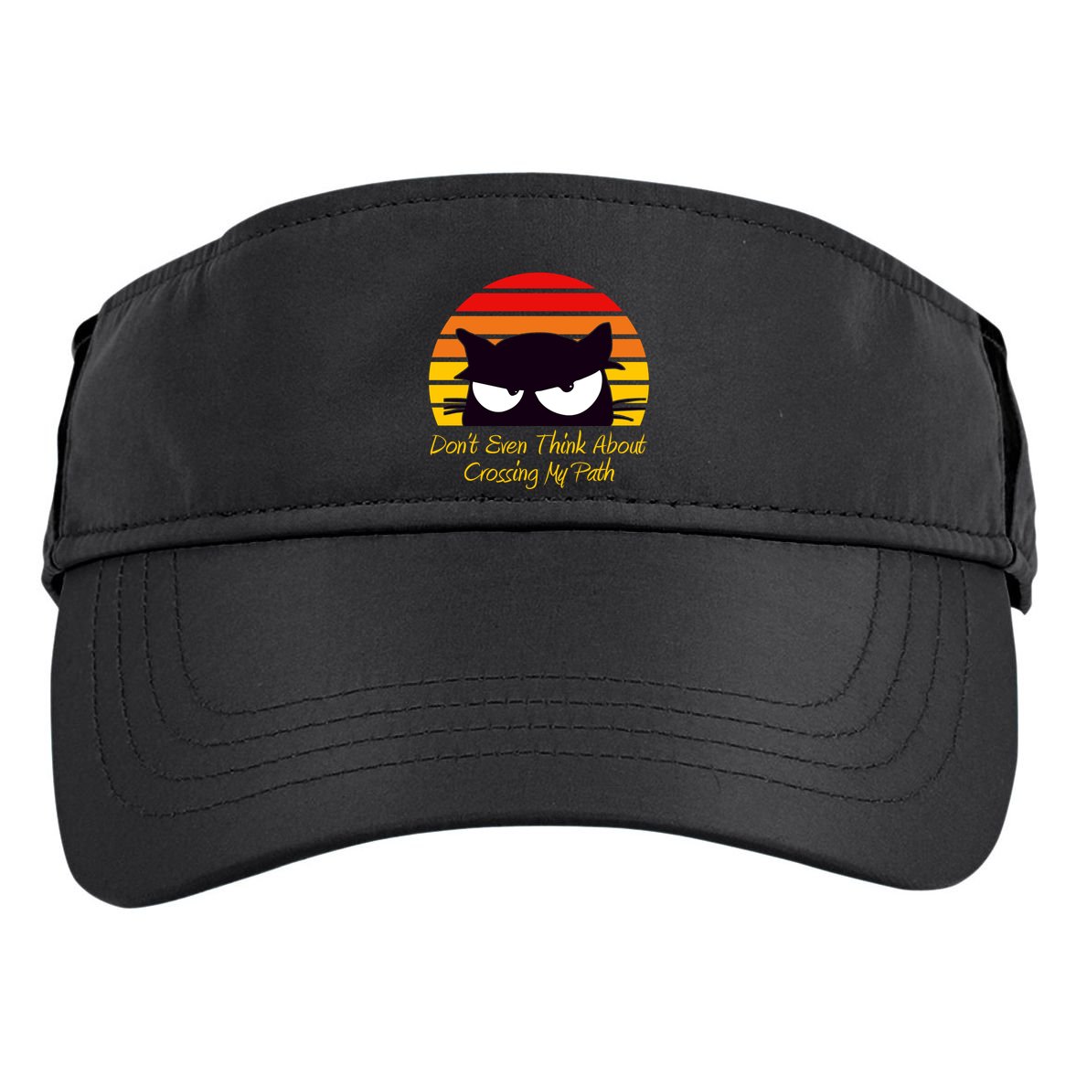 Black Cat Crossing His Path Funny Novelty Gift Adult Drive Performance Visor