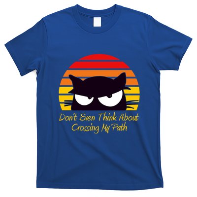 Black Cat Crossing His Path Funny Novelty Gift T-Shirt