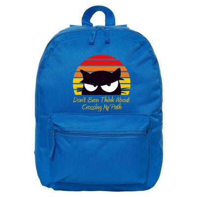 Black Cat Crossing His Path Funny Novelty Gift 16 in Basic Backpack